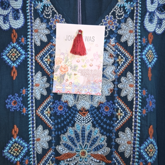 NWT Johnny Was Kiki Drape Tunic Top Blue Size Large - Picture 6 of 16